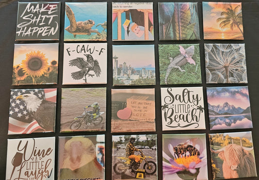 Set of 9 - 2x2 Custom Square Magnet